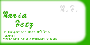 maria hetz business card